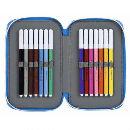 Penalhus dobbelt RCD Espanyol - blå/hvid, 12,5 × 19,5 × 4 cm (28 dele)