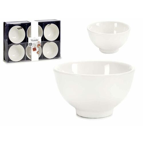 Skålesæt Porcelæn Hvid 150 ml 6 Dele 11 x 5,5 x 11 cm