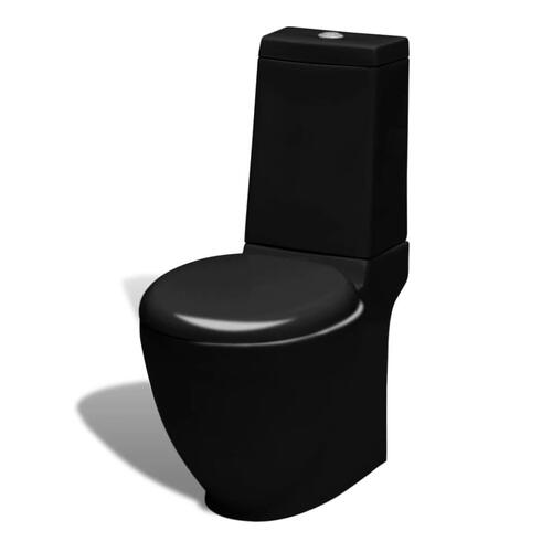 Stående toilet og bidet sæt, sort, keramisk
