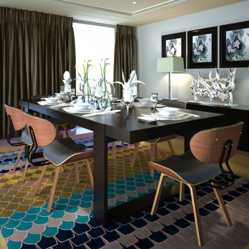 Spisebordsstole 6 stk. bøjet træ og kunstlæder