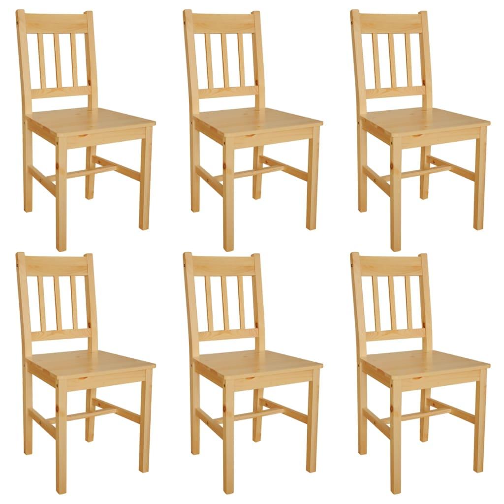 Spisebordsstole 6 stk. fyrretræ