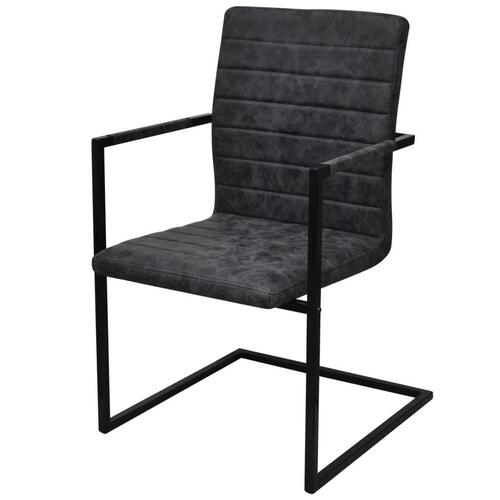 Spisebordsstole med cantilever 4 stk. kunstlæder sort