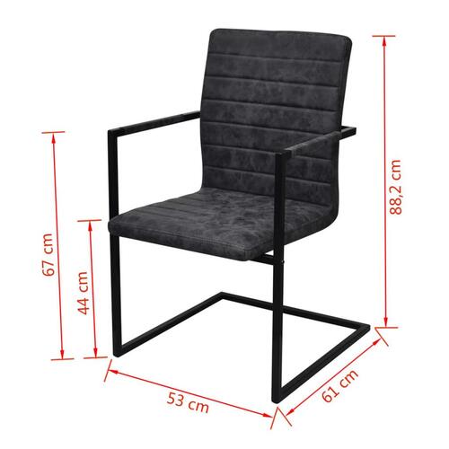 Spisebordsstole med cantilever 4 stk. kunstlæder sort