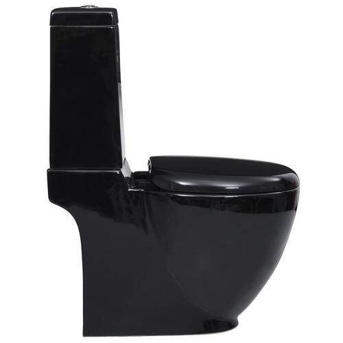 Keramisk toilet med afløb bagpå sort