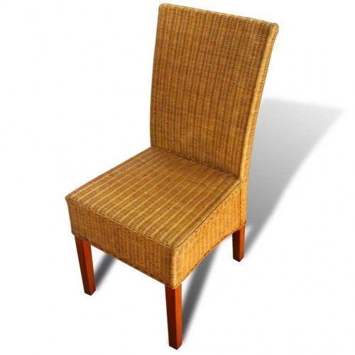 Spisebordsstole 6 stk. naturligt rattan brun