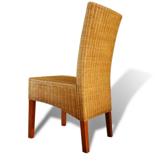 Spisebordsstole 6 stk. naturligt rattan brun