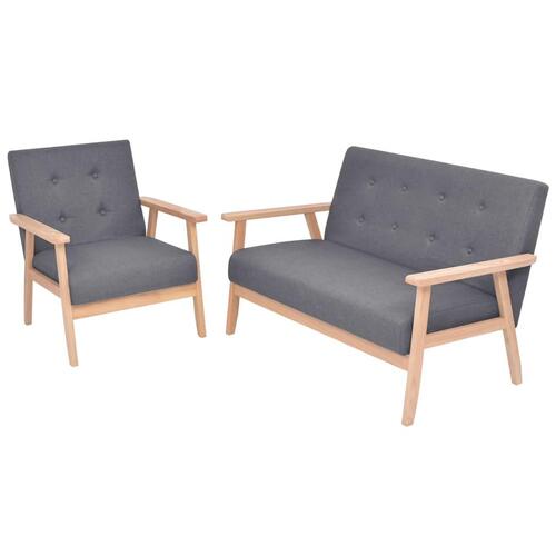 Sofasæt i 2 dele stof mørkegrå