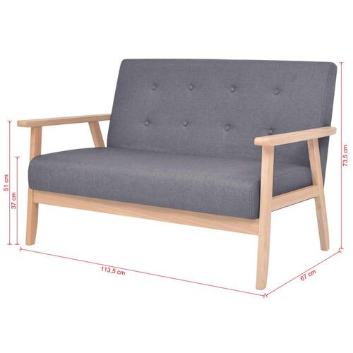 Sofasæt i 2 dele stof mørkegrå