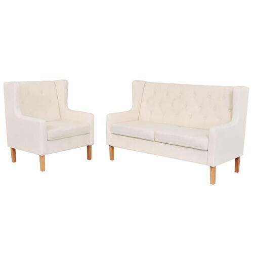 2 personers sofa stof cremehvid
