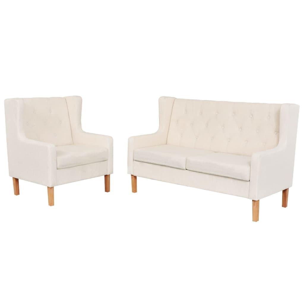 2 personers sofa stof cremehvid