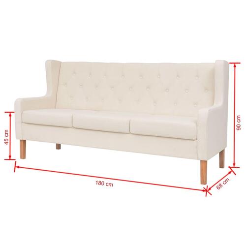 2 personers sofa stof cremehvid