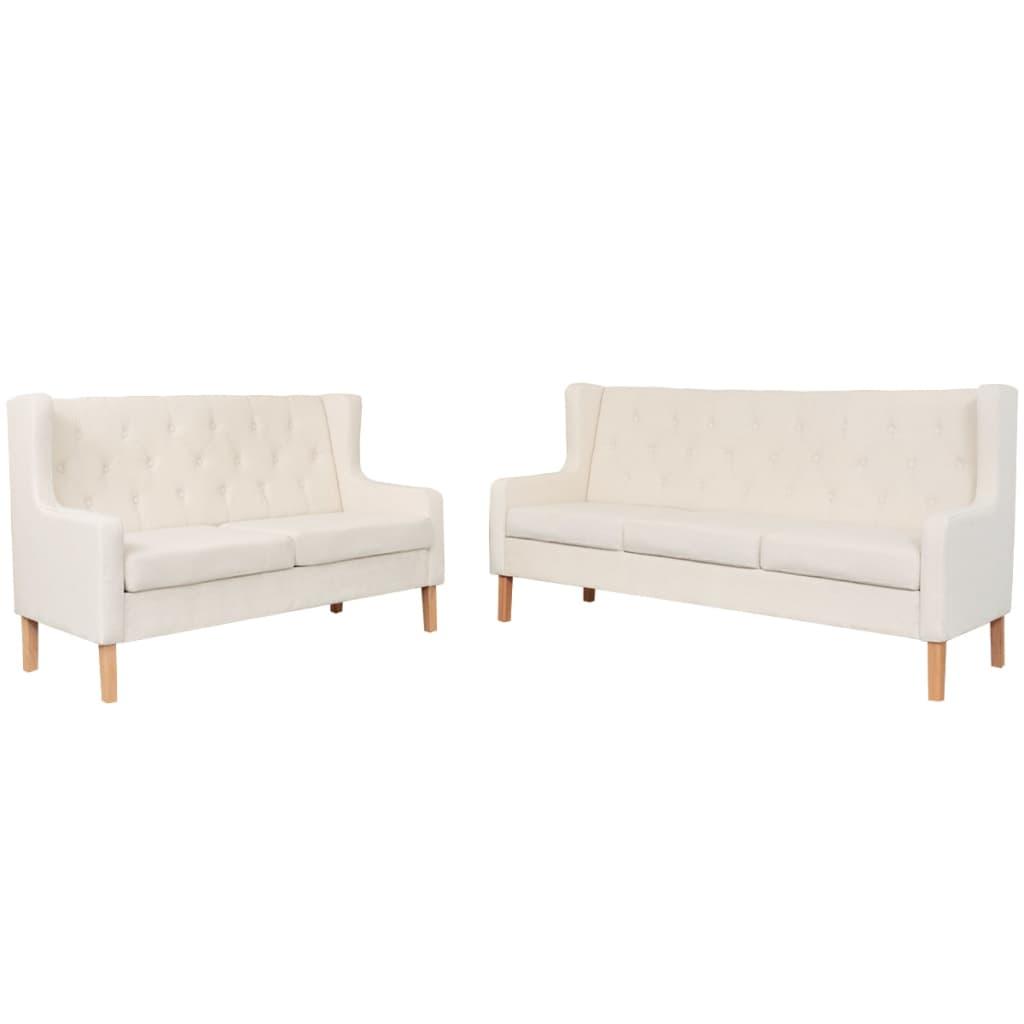 2 personers sofa stof cremehvid