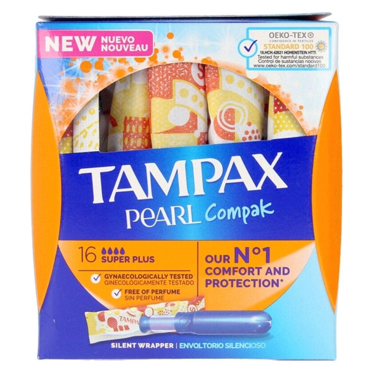 Billede af Super Plus Tampon Pearl Compak Tampax Tampax Pearl Compak 16 enheder