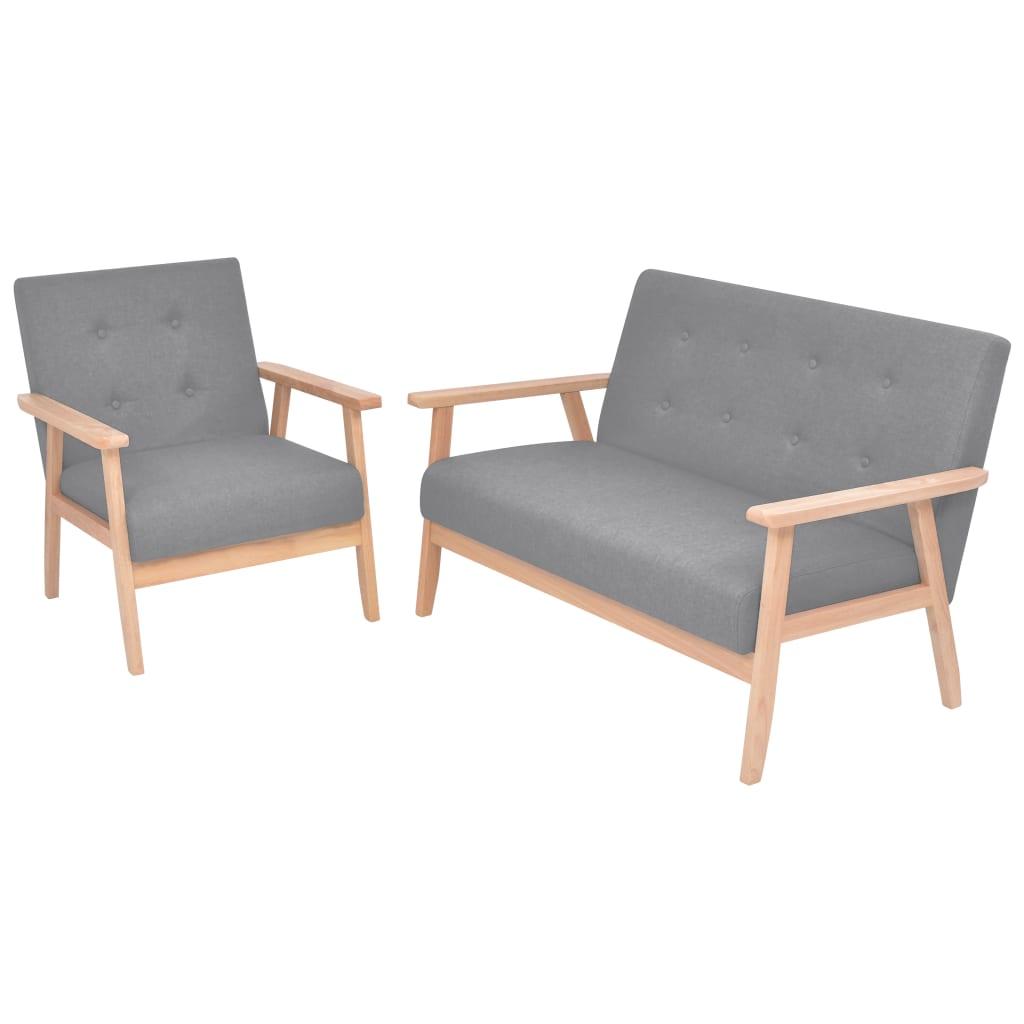 2 personers sofa stof lysegrå