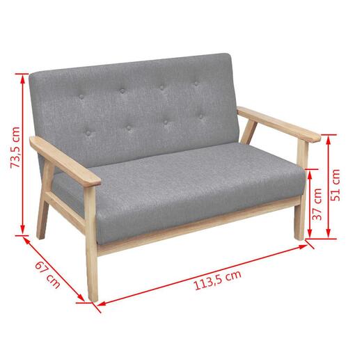 2 personers sofa stof lysegrå
