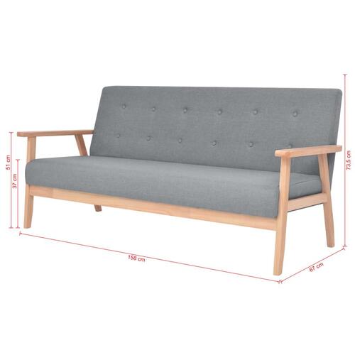 2 personers sofa stof lysegrå