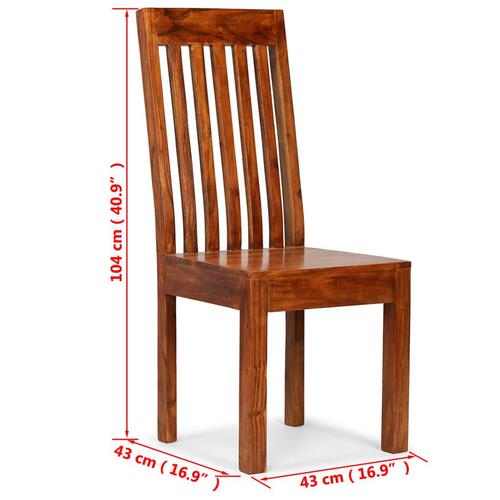 Spisebordsstole 6 stk. massivt træ med sheeshamfinish moderne