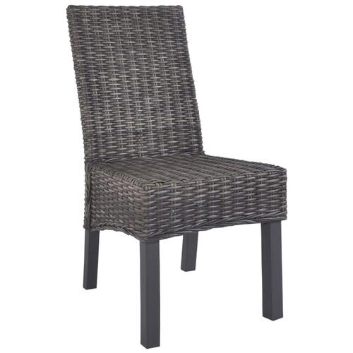 Spisebordsstole 4 stk. kubu-rattan og mangotræ brun