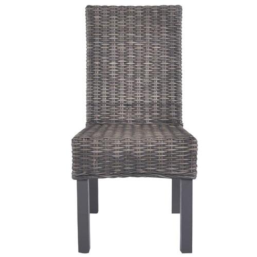 Spisebordsstole 4 stk. kubu-rattan og mangotræ brun