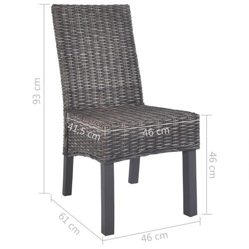 Spisebordsstole 4 stk. kubu-rattan og mangotræ brun