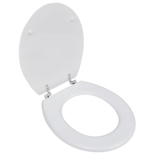 Toiletsæde MDF låg enkelt design hvid