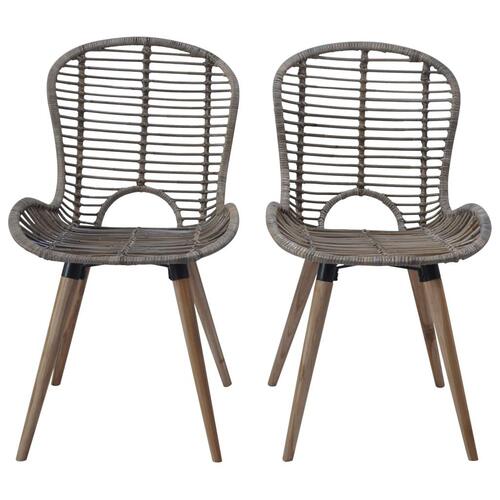 Spisebordsstole 6 stk. naturligt rattan brun