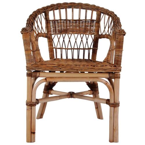 Havestole 4 stk. naturligt rattan brun