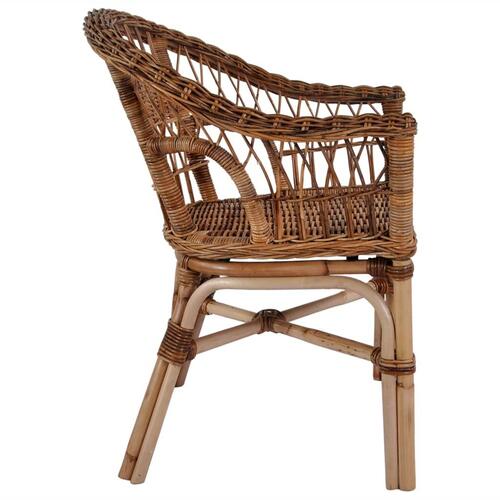 Havestole 4 stk. naturligt rattan brun