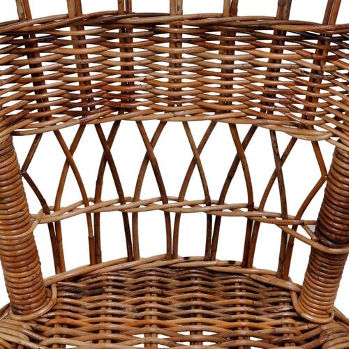 Havestole 4 stk. naturligt rattan brun