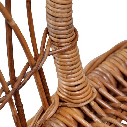 Havestole 4 stk. naturligt rattan brun