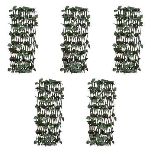 Pilehegn med espalier med kunstige blade 5 stk. 180 x 90 cm