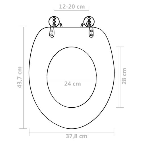 Toiletsæder med låg 2 stk. delfindesign MDF