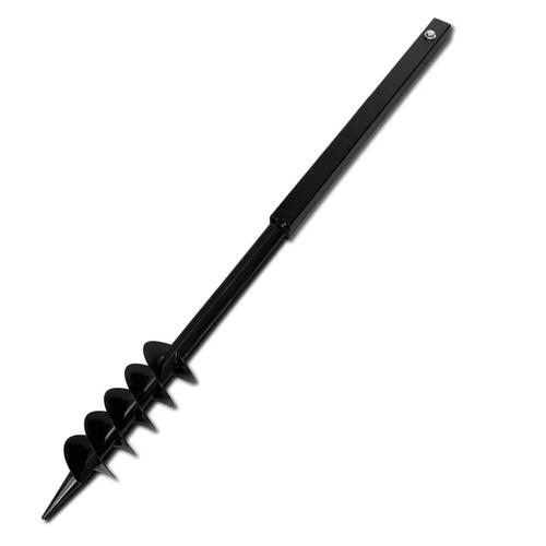 Jordbor m. håndtag 80 mm dobbelt spiraler stål sort