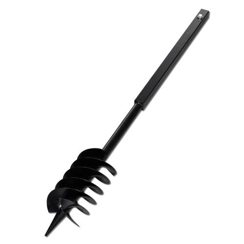 Jordbor med håndtag 120 mm dobbelte spiraler stål sort