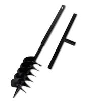 Jordbor med håndtag 150 mm 3 spiraler stål sort