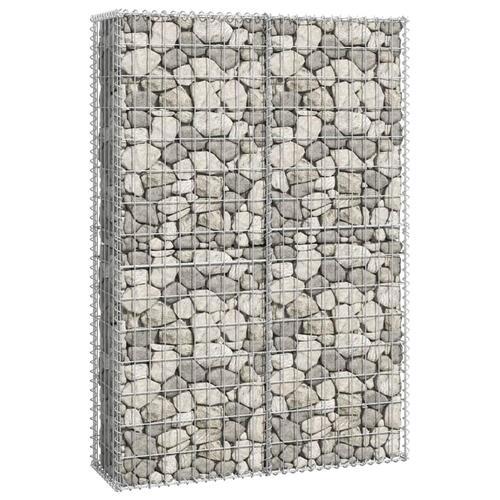 Gabionkurv med låg galvaniseret metaltråd 150 x 100 x 30 cm