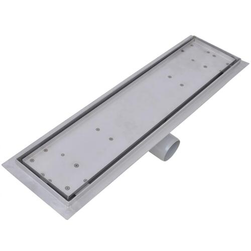 Lige bruseafløb 2 stk. 530 x 140 mm rustfrit stål