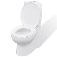 Keramisk hjørnetoilet hvid