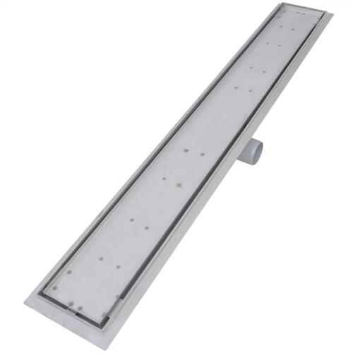 Lineære bruseafløb 2 stk. 930 x 140 mm rustfrit stål