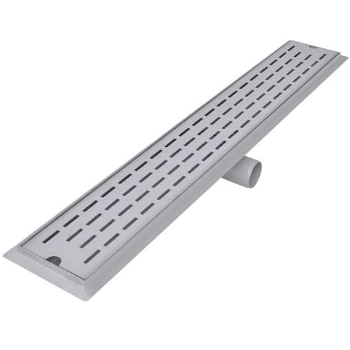 Lige bruseafløb 2 stk. linje 830 x 140 mm rustfrit stål