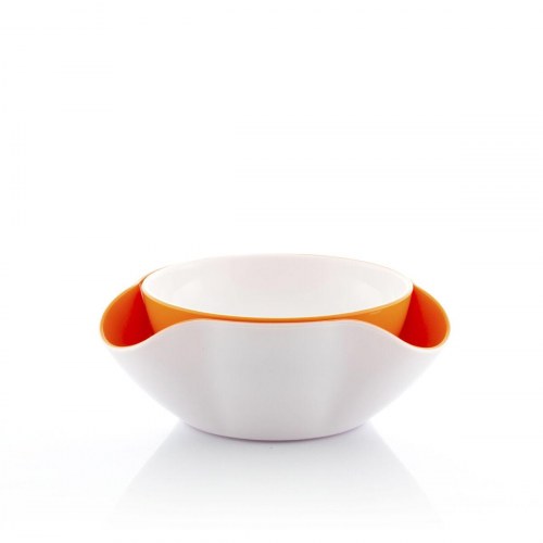 2-i-1 snackskål - , sæt med 2 dele (hvid/orange)