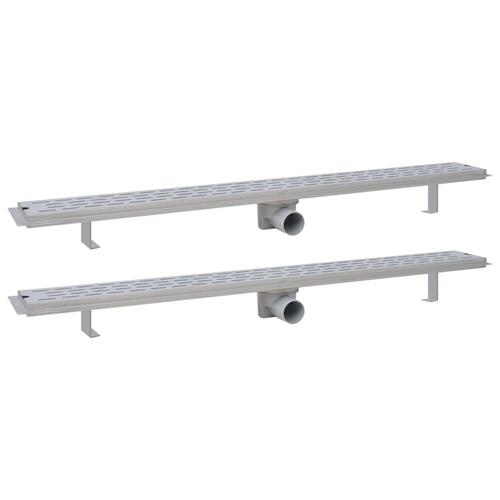 Lige bruseafløb 2 stk. linje 1030 x 140 mm rustfrit stål