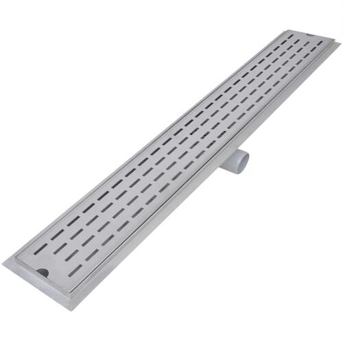 Lige bruseafløb 2 stk. linje 1030 x 140 mm rustfrit stål