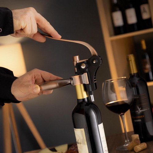 Servin - Sæt med vintilbehør, 5 dele, kobber/sort