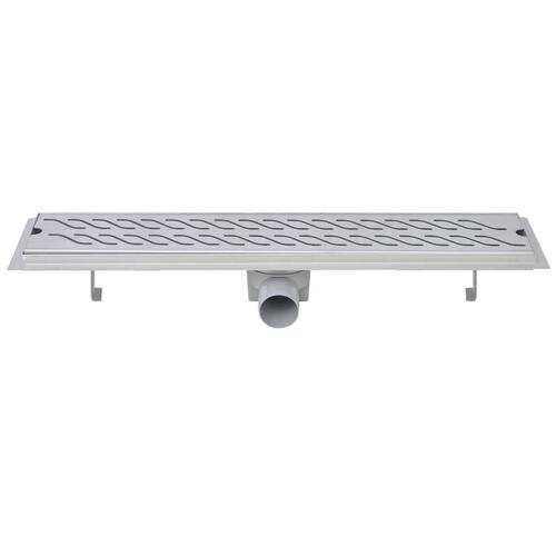 Lineære bruseafløb 2 stk. bølgedesign 630 x 140 mm rustfrit stål
