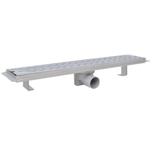 Lineære bruseafløb 2 stk. bølgedesign 630 x 140 mm rustfrit stål