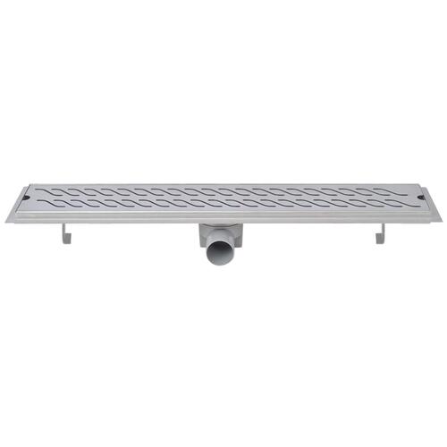 Lineære bruseafløb 2 stk. bølgedesign 730 x 140 mm rustfrit stål