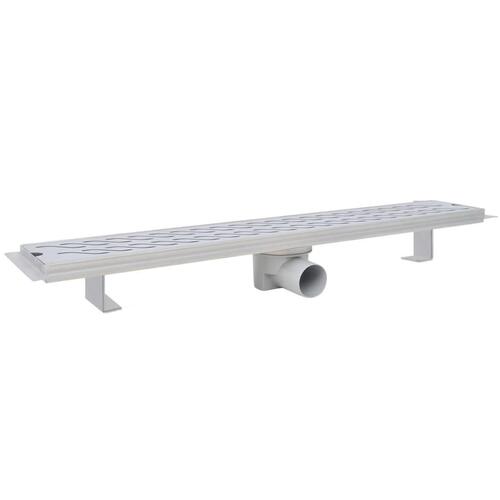 Lineære bruseafløb 2 stk. bølgedesign 730 x 140 mm rustfrit stål
