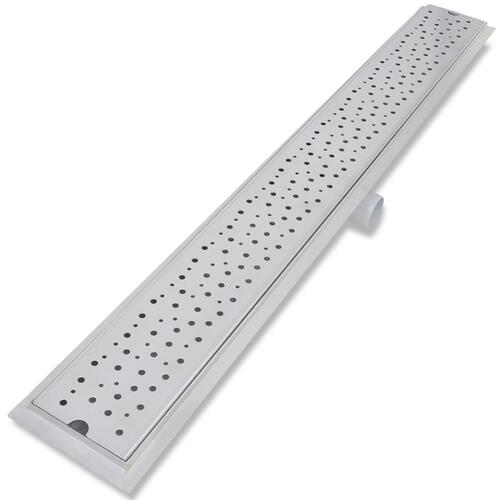 Lineære bruseafløb 2 stk. bobledesign 1030 x 140 mm rustfrit stål
