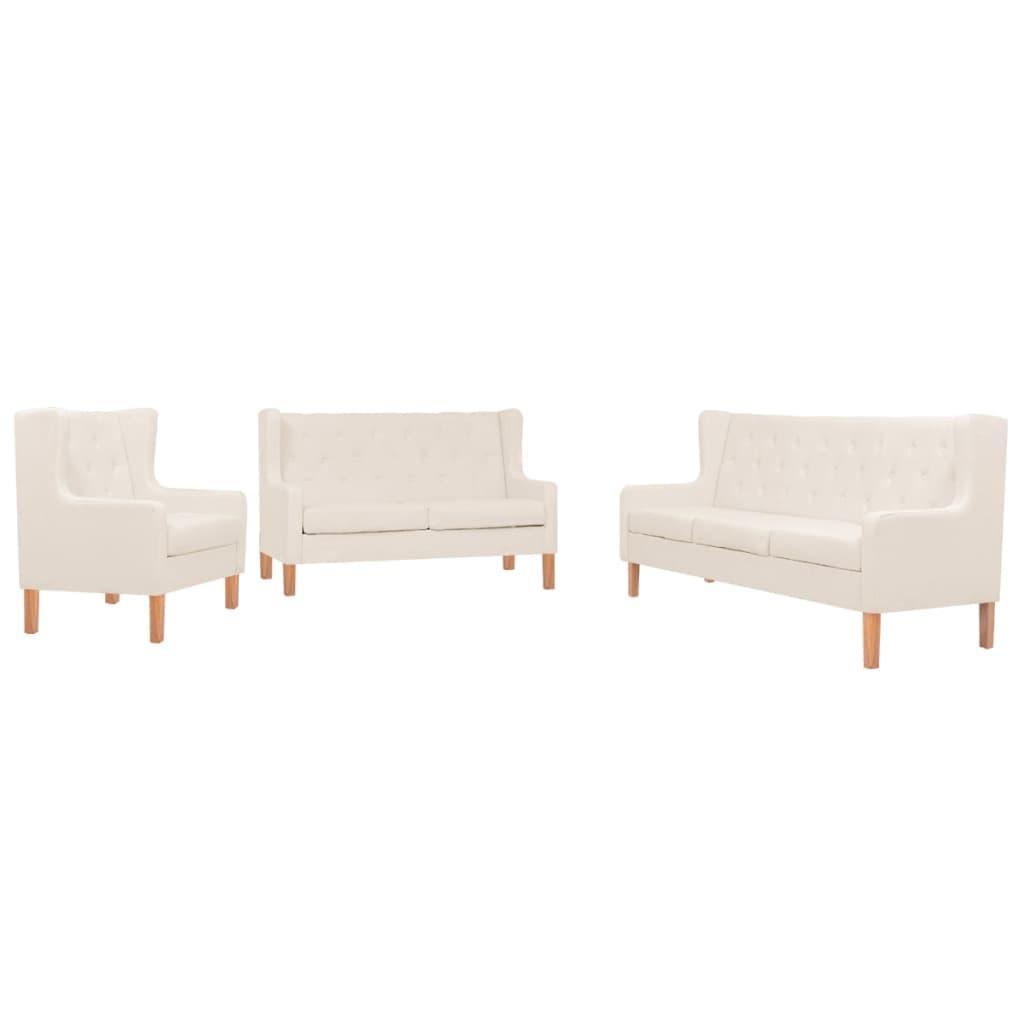 3 personers sofa stof cremehvid
